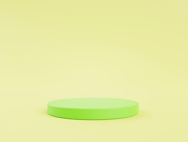 Foto gratuita exhibición de producto de pedestal vacío de podio verde para representación de fondo de colocación de producto 3d