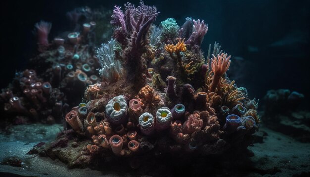 Explorando el vibrante mundo submarino, una colorida aventura marina tropical generada por IA