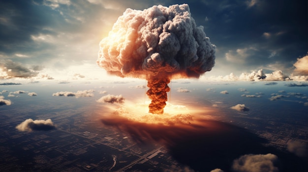 Foto gratuita explosión apocalíptica de una bomba nuclear