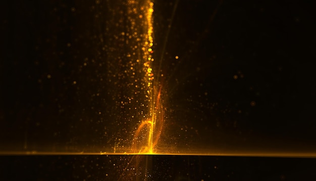 Foto gratuita explosión de energía dorada en el fondo del cielo