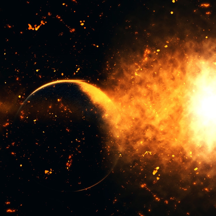 Foto gratuito explosión en el espacio
