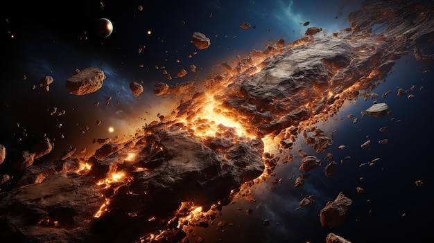 Foto gratuita explosión de fuego en el espacio papel pintado de ciencia ficción