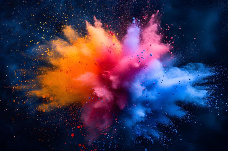 Explosión de polvo de colores