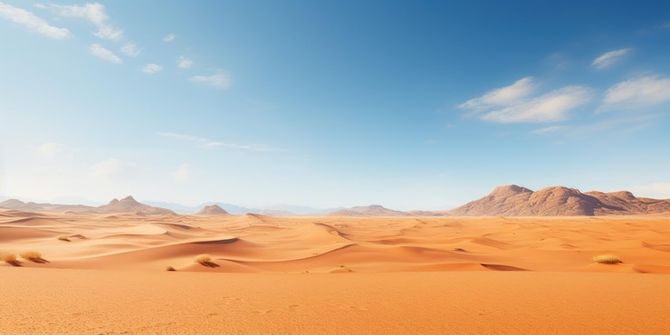 Un extenso paisaje desértico que se extiende en el fondo