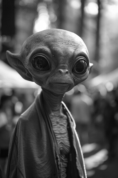 Extraterrestre monocromático de disparo medio