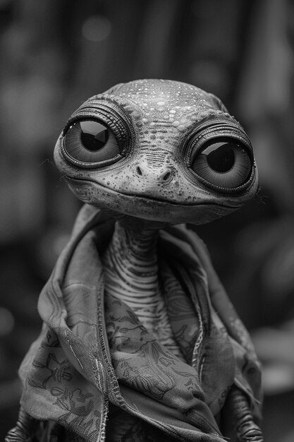 Extraterrestre monocromático de disparo medio