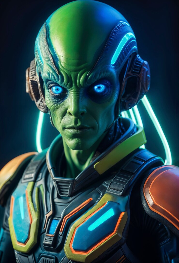 Foto gratuito extraterrestres fantásticos con colores de neón brillantes