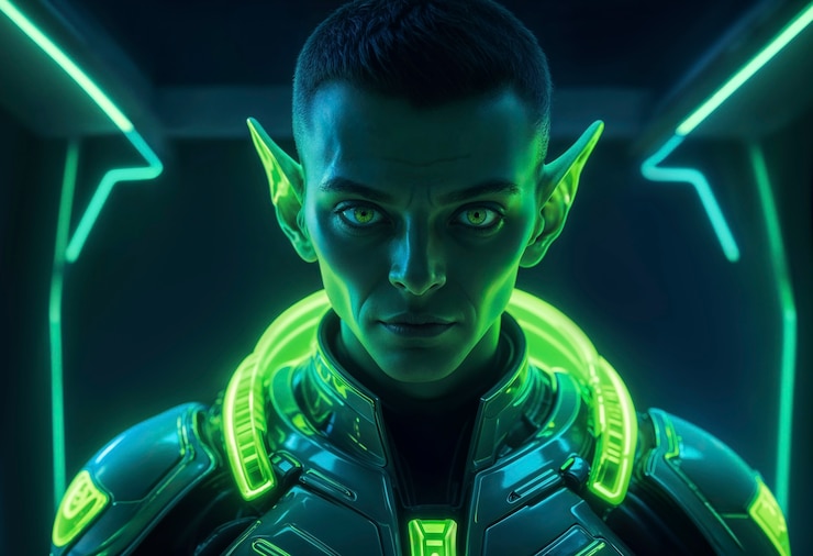 Foto gratuito extraterrestres fantásticos con colores de neón brillantes