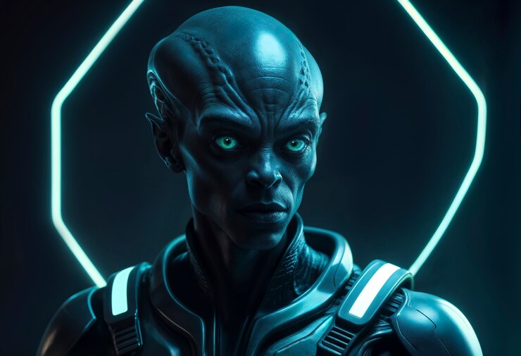 Foto gratuito extraterrestres fantásticos con colores de neón brillantes