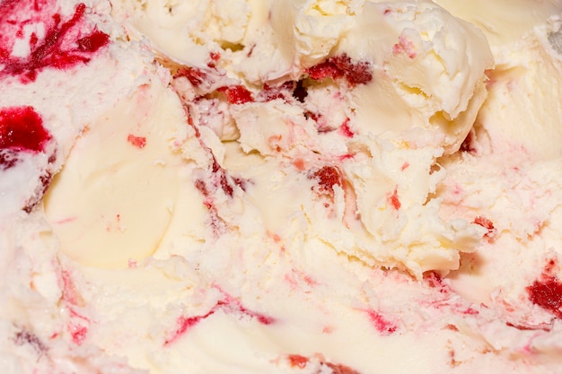 Foto gratuita extreme close-up helado con vainilla y fresas