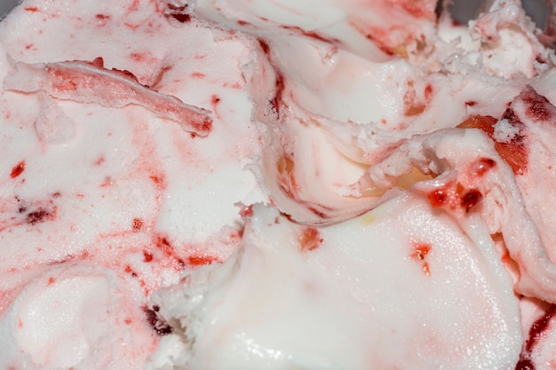 Foto gratuita extreme close-up helado de verano con sabor a fresa