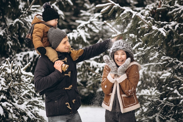 Foto gratuita familia en un bosque de invierno