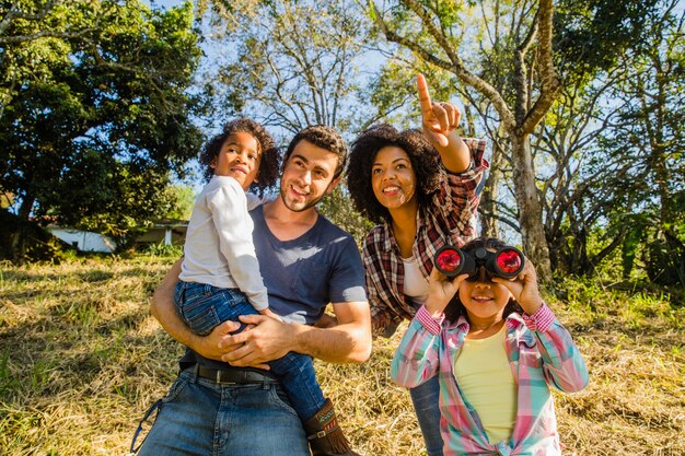 Familia en el campo