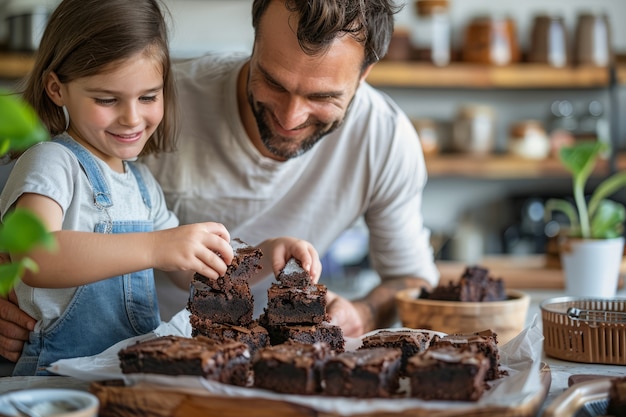 Foto gratuita familia de tiro medio comiendo un delicioso chocolate