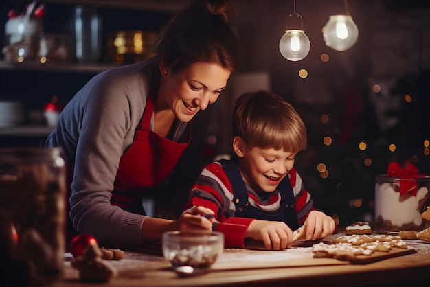 Foto gratuita familia de tomas medianas celebrando la navidad en casa