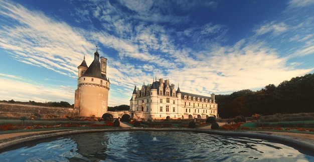 Foto gratuita famoso castelo de chenonceau en francia