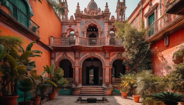 Foto gratuita famoso monumento indio muestra la antigua espiritualidad hindú y la arquitectura ornamentada generada por inteligencia artificial