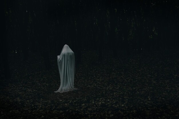 Un fantasma en un bosque oscuro.