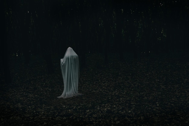 Un fantasma en un bosque oscuro.