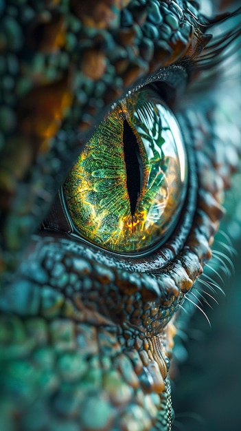 Foto gratuita fantastic dragon eye close up