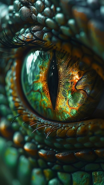 Foto gratuita fantastic dragon eye close up