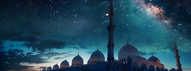Fantástica arquitectura de la mezquita para la celebración del año nuevo islámico