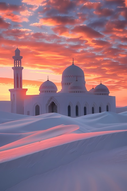 Foto gratuita fantástica arquitectura de la mezquita para la celebración del año nuevo islámico