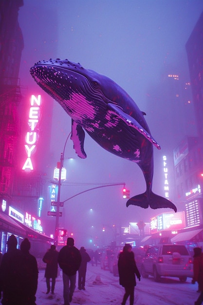 Foto gratuita fantasy whale in the sky