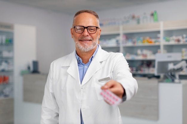 farmacéutico en el trabajo