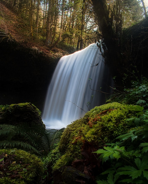 Fascinante vista de una hermosa cascada