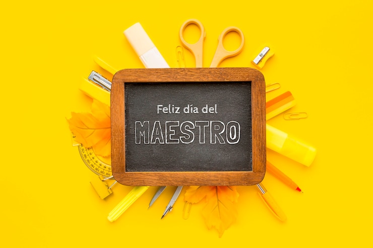 Foto gratuito feliz celebración del día del maestro en español.