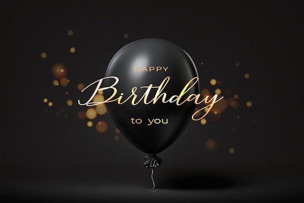 Feliz cumpleaños con globos realistas
