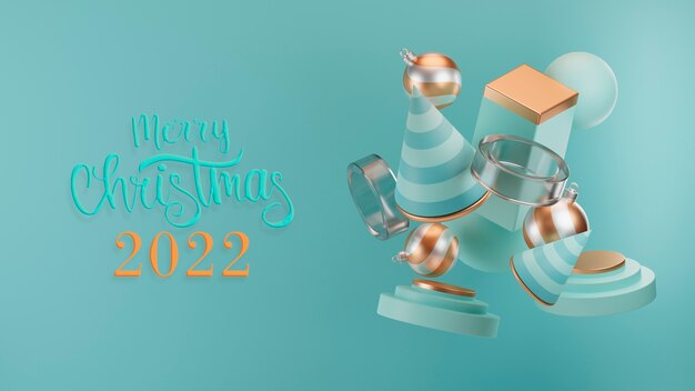 Feliz navidad 2022 con decoración