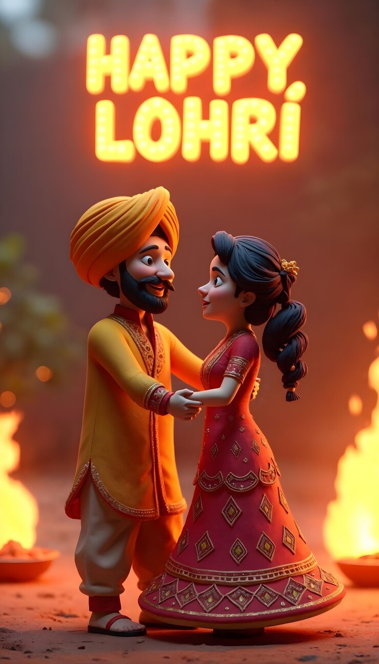 Foto gratuito feliz saludos de lohri 3d