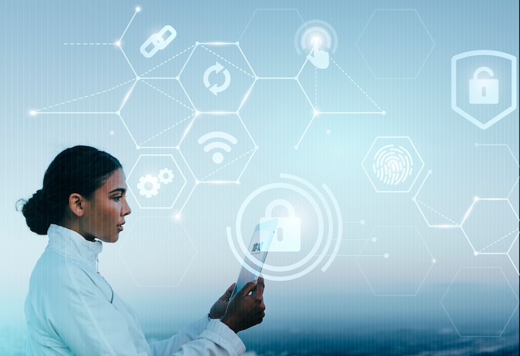 Photo Gratis female scientist in white