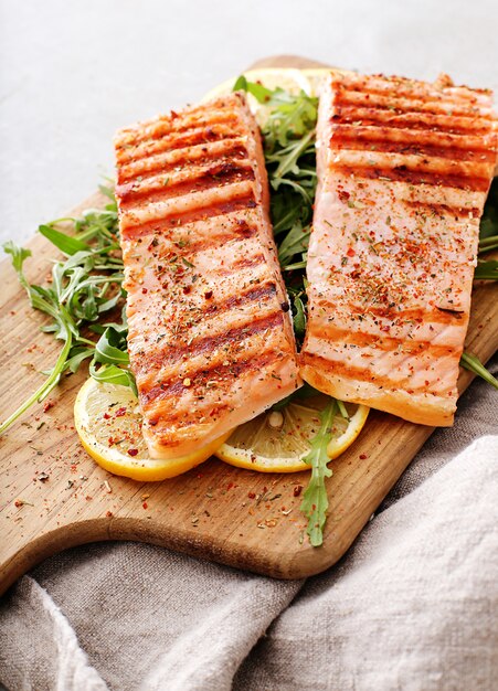 Filetes de salmón cocidos