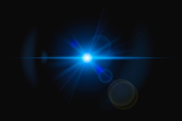 Flare de lente azul abstracto con elemento de diseño de fantasma de anillo