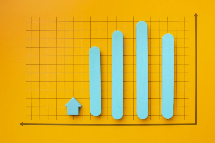 Photo Gratis flat lay of statistics presentation with chart