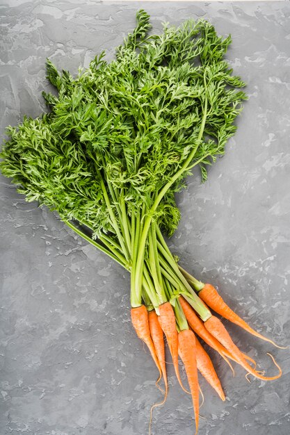 Flat lay zanahorias