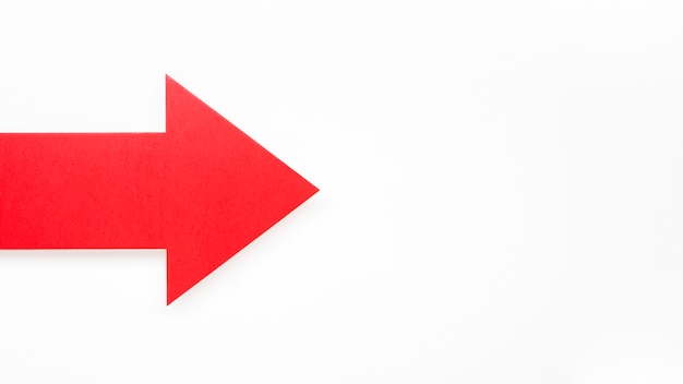 Flecha roja con espacio de copia