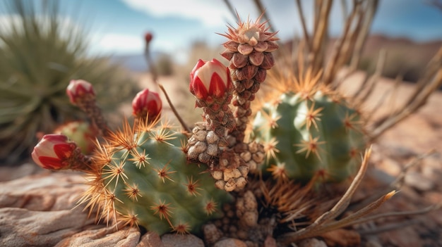 Foto gratuita flora exótica del desierto que se adapta a las duras condiciones con adaptaciones únicas.