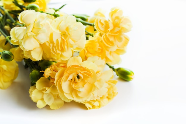 Flores amarillas en una mesa