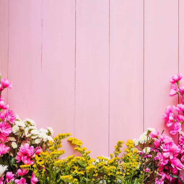 Flores brillantes en rosa