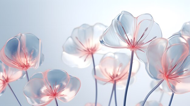 Flores hermosas abstractas 3d