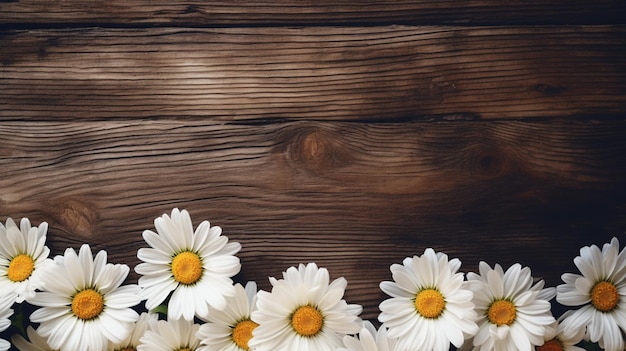 Foto gratuita flores de margarita en una mesa de madera