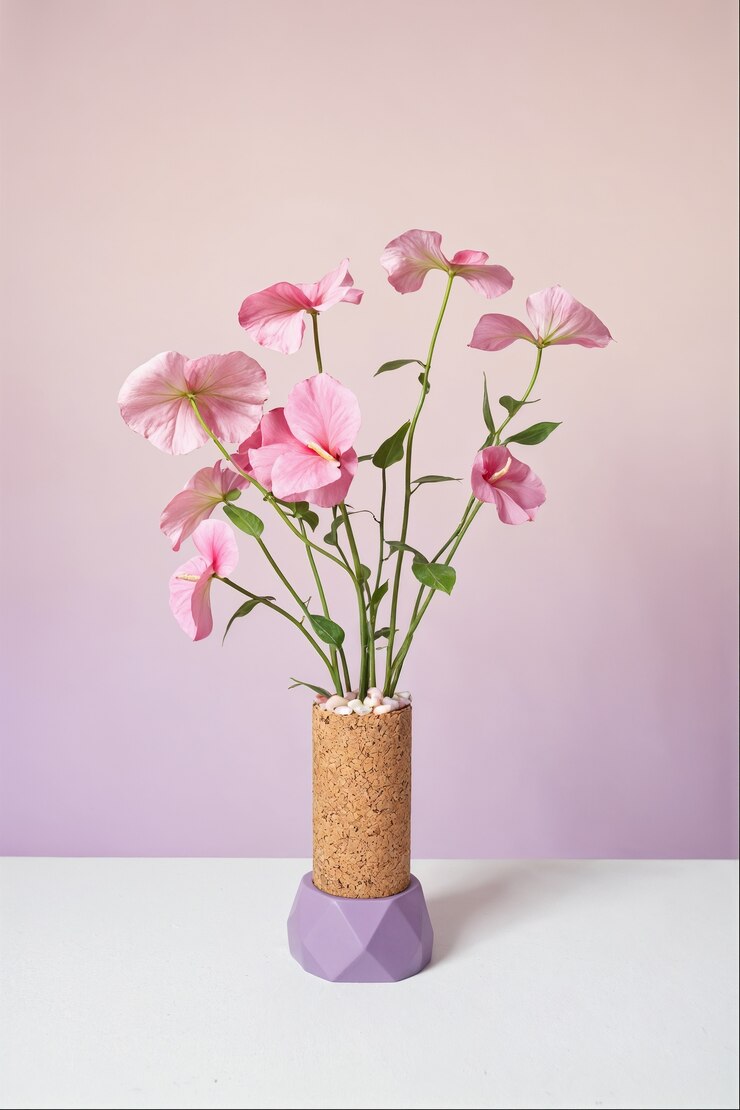 Foto gratuito las flores en un telón de fondo colorido