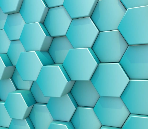 Fondo 3D con extrusión de hexágonos.