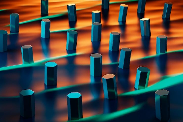 Foto gratuito fondo 3d con formas y textura hexagonales