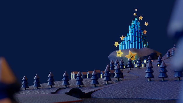 Foto gratuita fondo 3d para niños con castillo.