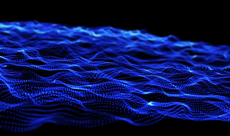 Foto gratuito fondo 3d con puntos que fluyen